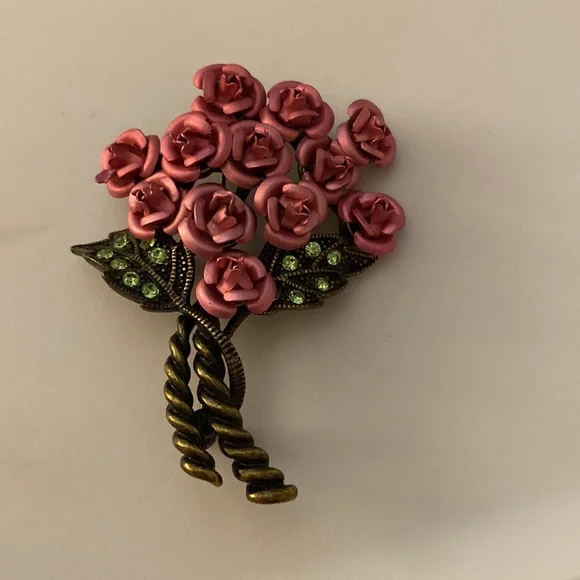 9 Vintage Floral Flower Themed Pins Brooches incl Sarah Coventry Avon Monet - Picture 12 of 16